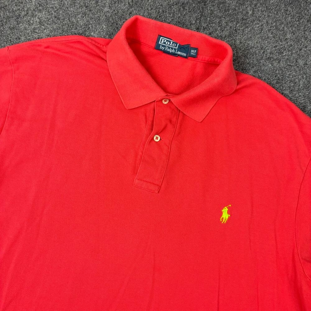 Polo Ralph Lauren Mens XLT Tall Red Short Sleeve Pony Logo Polo Shirt Altered